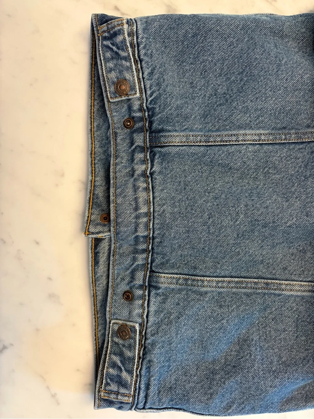 Levi's Blue Denim Sherpa Jacket with Cream Collar